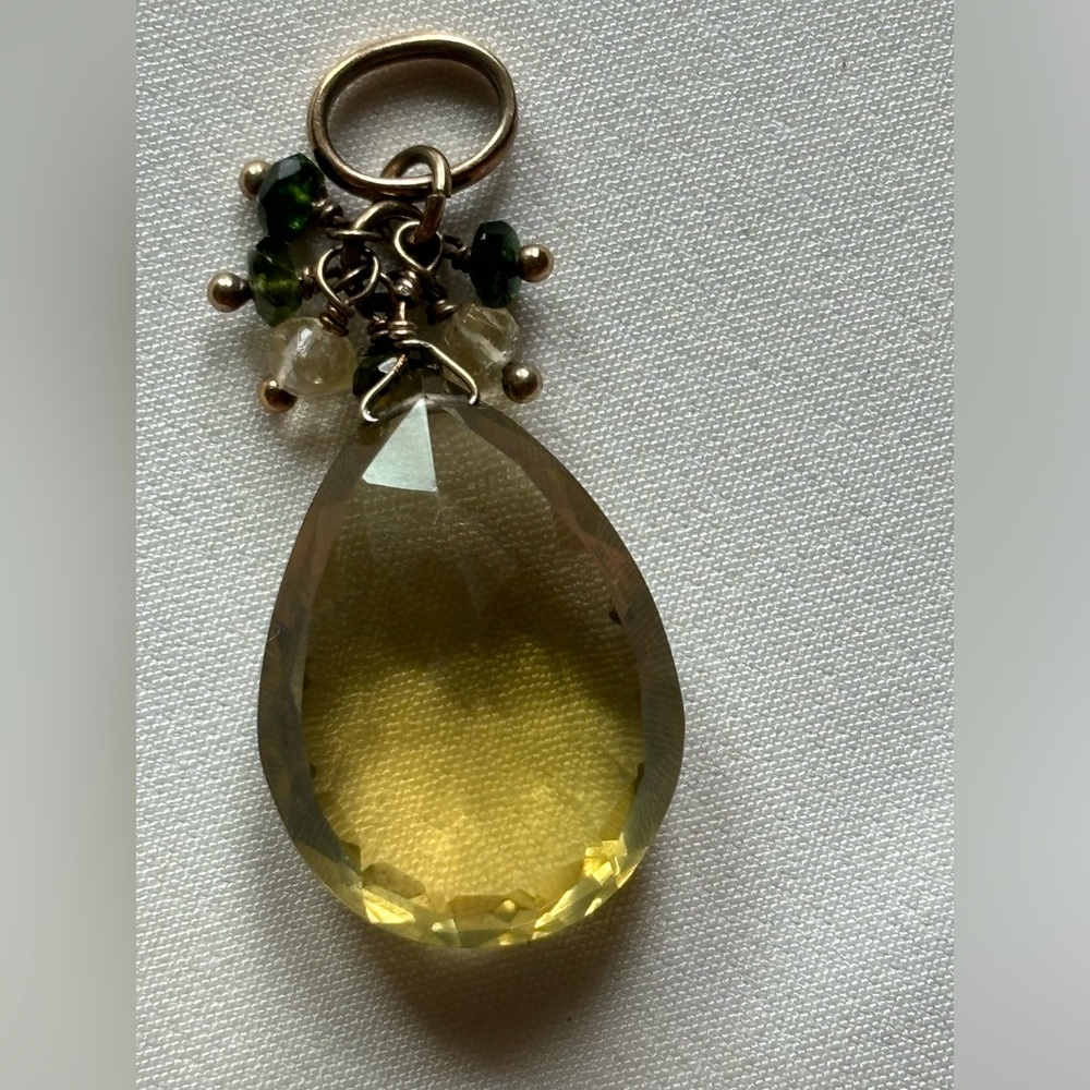 Vintage Lemon Quartz Pendant,